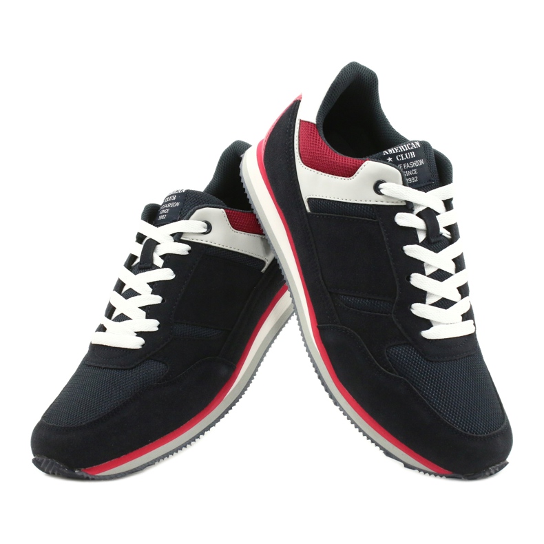 Sneakers leggere American Club FH12 bianco rosso blu navy 4