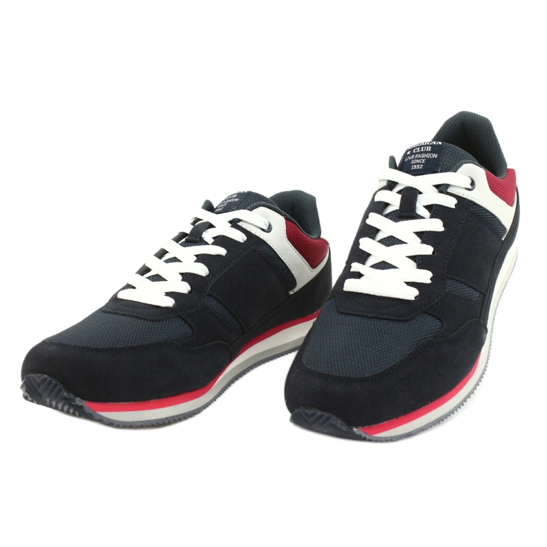 Sneakers leggere American Club FH12 bianca rosso blu navy 2