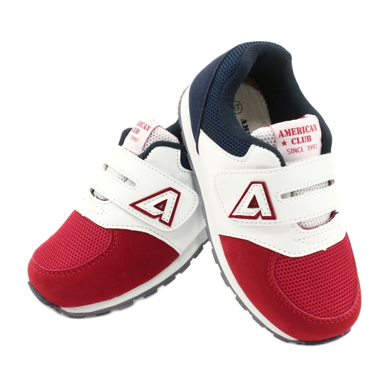 American Club Scarpe sportive per bambini Inserto in pelle BS01 BS02 ROSSO multicolore 3