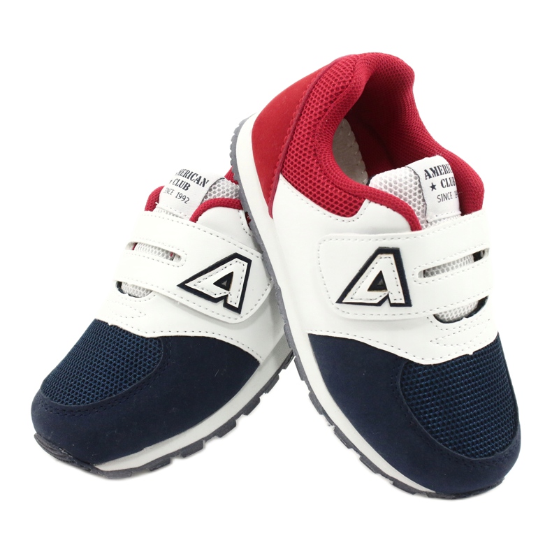 American Club Scarpe sportive per bambini Inserto in pelle BS01 BS02 Navy bianco 4