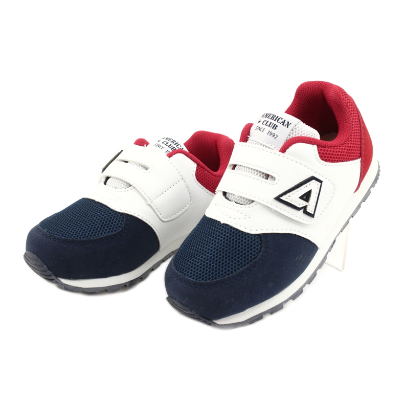 American Club Scarpe sportive per bambini Inserto in pelle BS01 BS02 Navy bianco 2