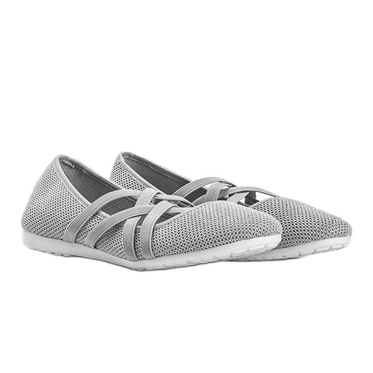 Ballerine Janae in tessuto grigio argento 1