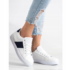SHELOVET Sneakers Traforate Con Ecopelle bianco 2