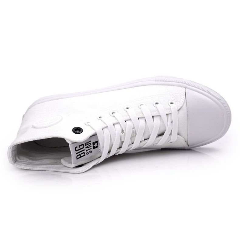 Sneakers alte classiche da uomo Big Star FF174551 bianche bianco 2