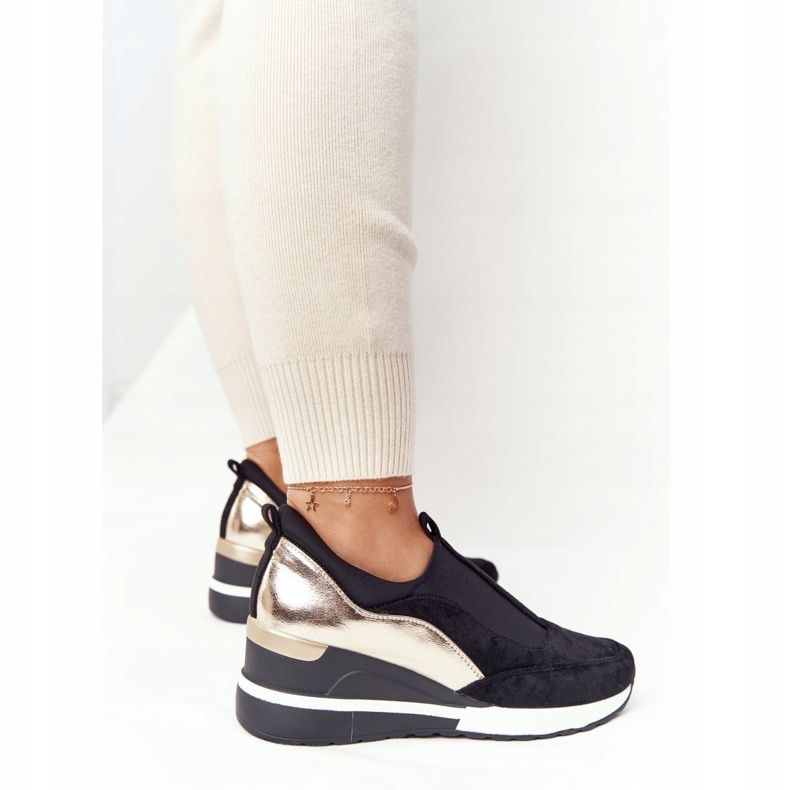 Sneakers con zeppa Vinceza 10593 Nero-Oro verde 2