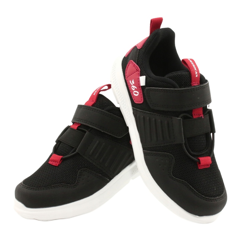 Scarpe sportive con sottopiede in pelle American Club AA06 nero 4