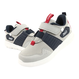 Scarpe sportive con sottopiede in pelle American Club AA06 grigio 3