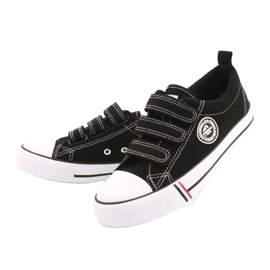 Sneakers nere in velcro American Club LH31/22 nero 3
