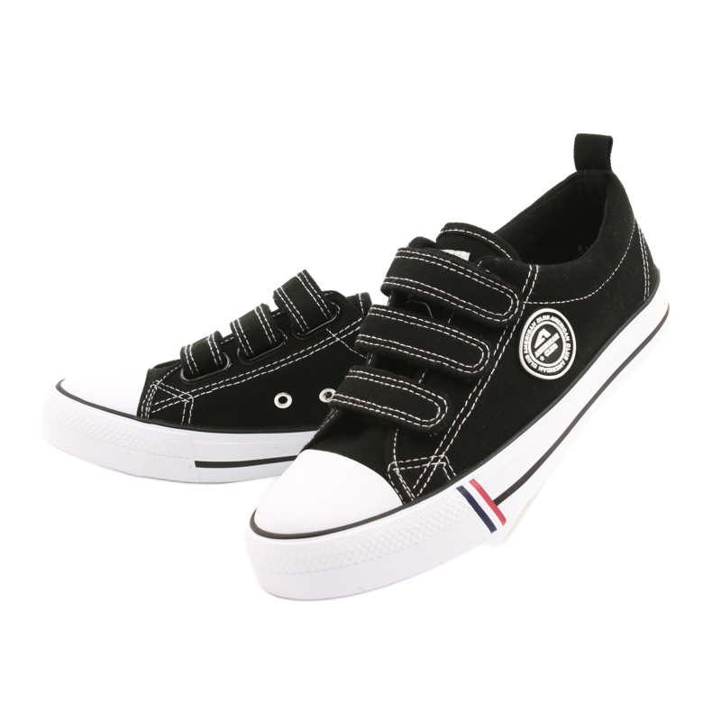 Sneakers nere in velcro American Club LH31/22 nero 3