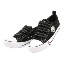 Sneakers nere in velcro American Club LH31/22 nero 1