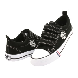 Sneakers nere in velcro American Club LH31/22 nero 2