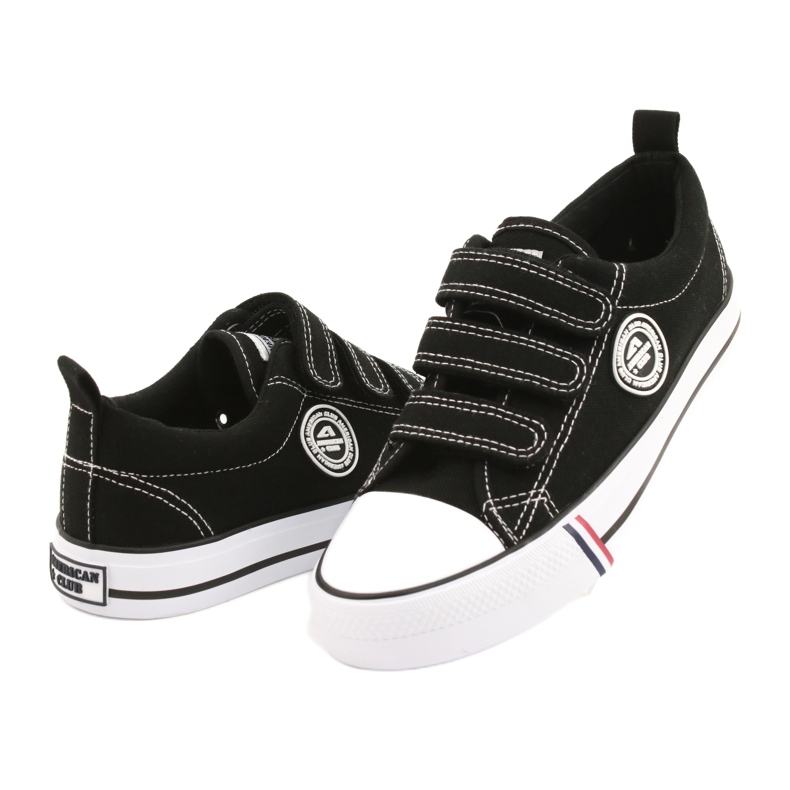 Sneakers nere in velcro American Club LH31/22 nero 2