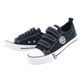Sneakers American Club LH31/22 blu navy con velcro 4