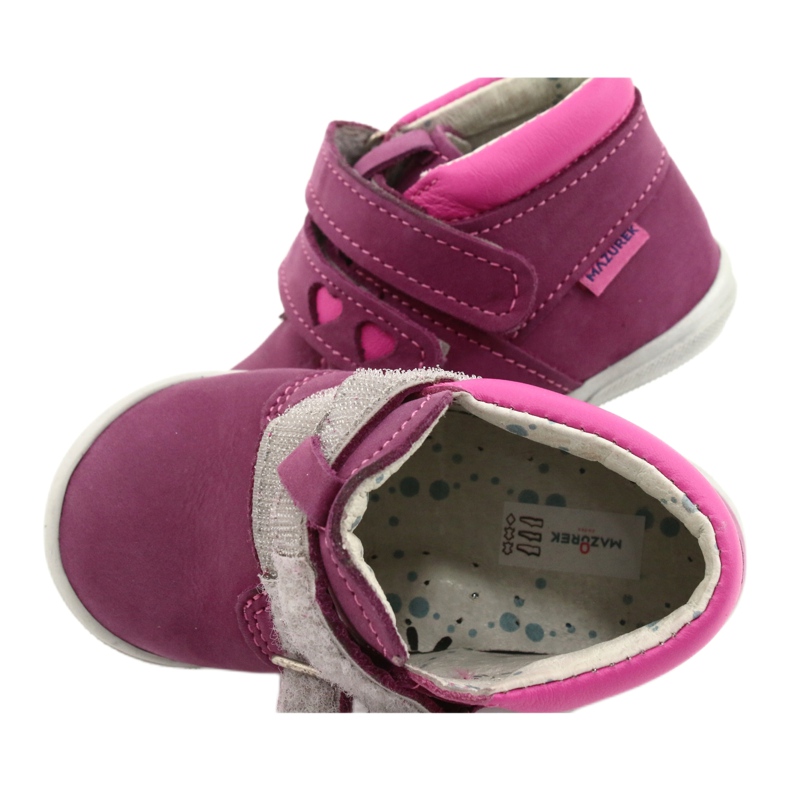Mazurek Scarpe sportive in pelle con velcro 1355 fucsia-rosa 4