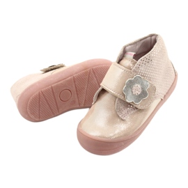 Mazurek Scarpe sportive in pelle con velcro 1101 oro satinato rosa 2