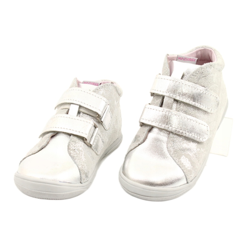 Mazurek Scarpe sportive in pelle con velcro 1264 argento grigio 2
