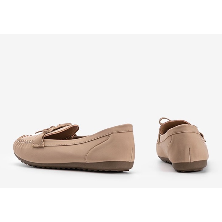 Mocassini beige opachi con fiocco Deborah 1