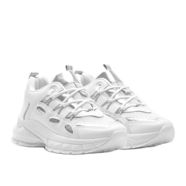 Sneakers bianche con inserti Guadalupe argento bianca 1