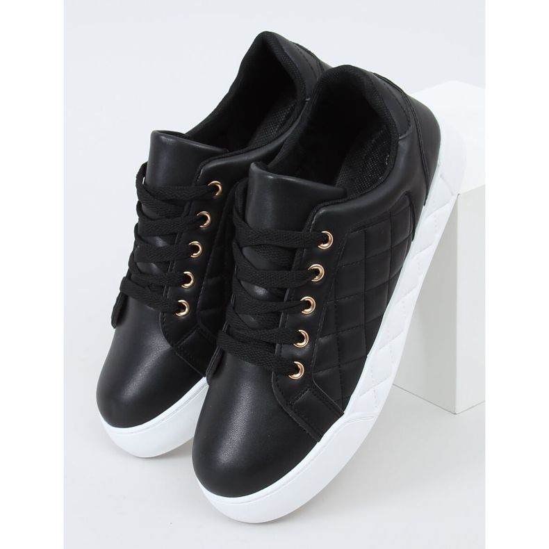 Sneakers da donna trapuntate nere BL232P Black nero 1