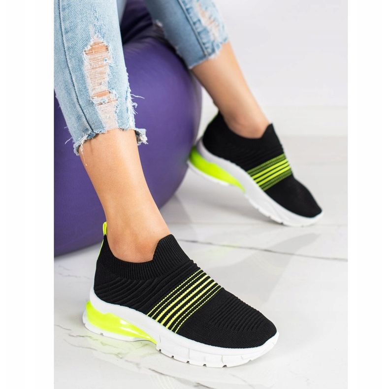 SHELOVET Sneakers traforate primaverili nero giallo 2