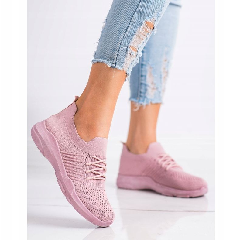 SHELOVET Comode scarpe sportive rosa 1