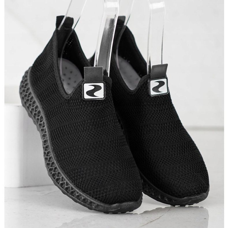 SHELOVET Slipon traforati primaverili nero 2