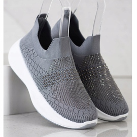 Renda Sneakers Grigie Con Cristalli grigio 2