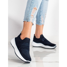 Renda Sneakers In Granito Con Cristalli blu navy 1