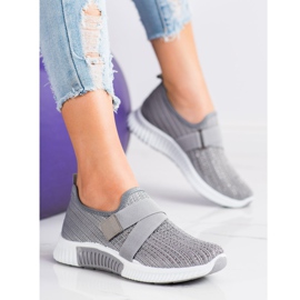 SHELOVET Scarpe sportive con cristalli grigio 1