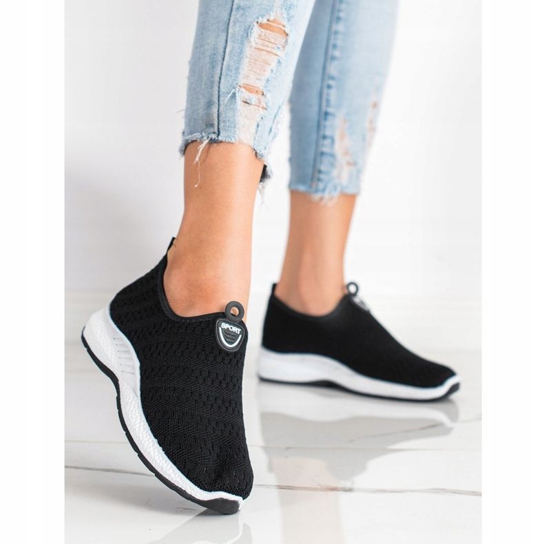 SHELOVET Scarpe da ginnastica leggere senza lacci nero 1