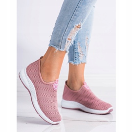 SHELOVET Scarpe da ginnastica leggere senza lacci rosa 1