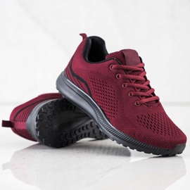 Bona Scarpe sportive leggere bordeaux nero rosso 1