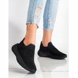 Renda Sneakers Nere Con Cristalli nero 1