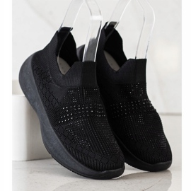 Renda Sneakers Nere Con Cristalli nero 2