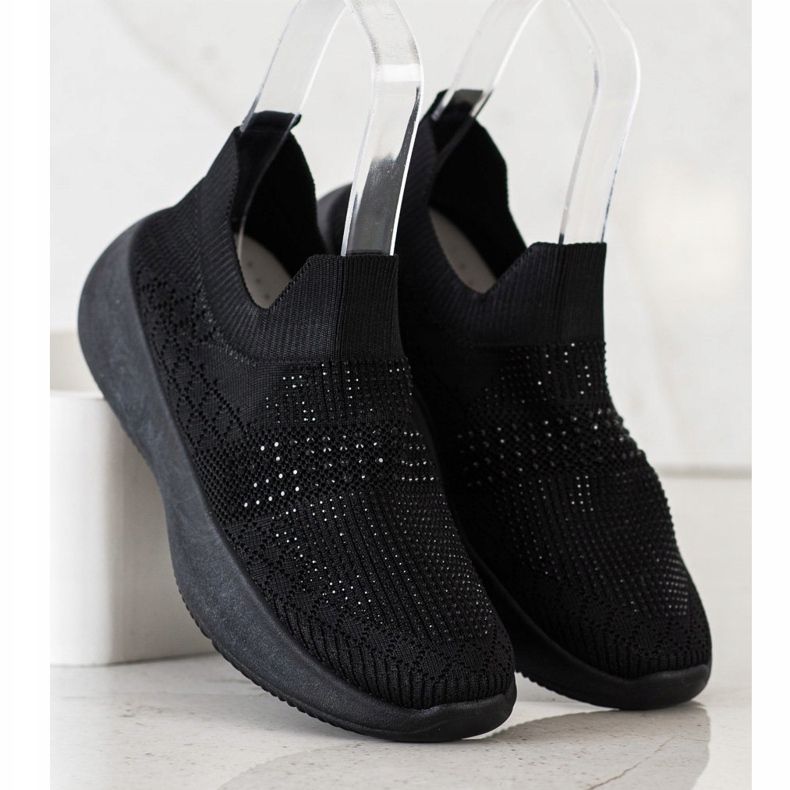 Renda Sneakers Nere Con Cristalli nero 2