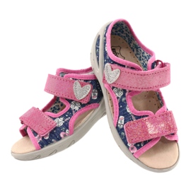 Scarpe per bambini Befado pu 065X151 blu navy rosa argento 3