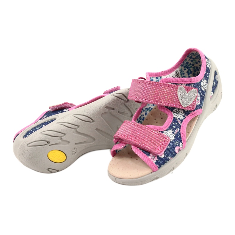 Scarpe per bambini Befado pu 065X151 blu navy rosa argento 2