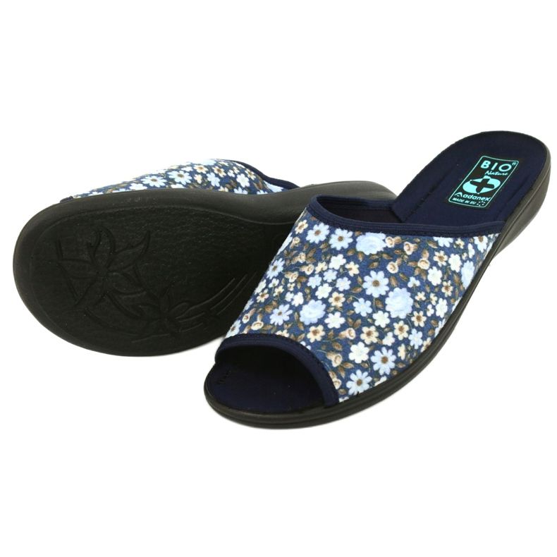 Pantofole a fiori Adanex Tęg. G1 / 2 18760 blu navy blu 2