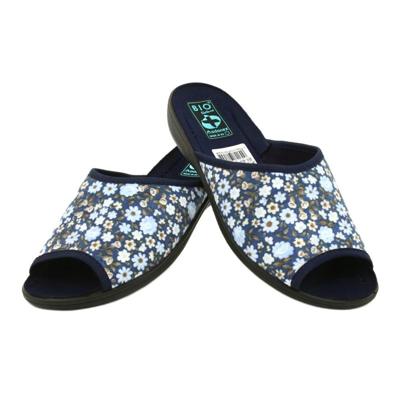 Pantofole a fiori Adanex Tęg. G1 / 2 18760 blu navy blu 4