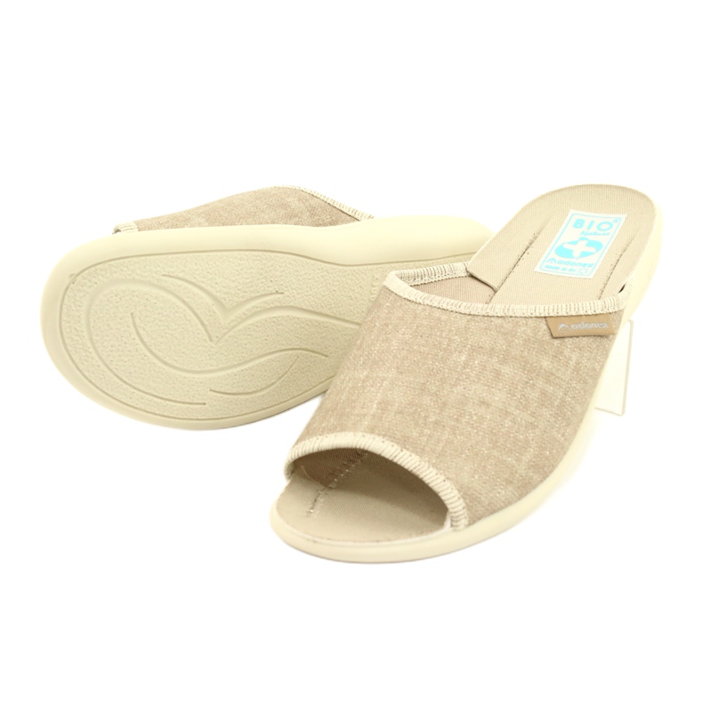 Pantofole in lino per donna Adanex 25970 beige 2