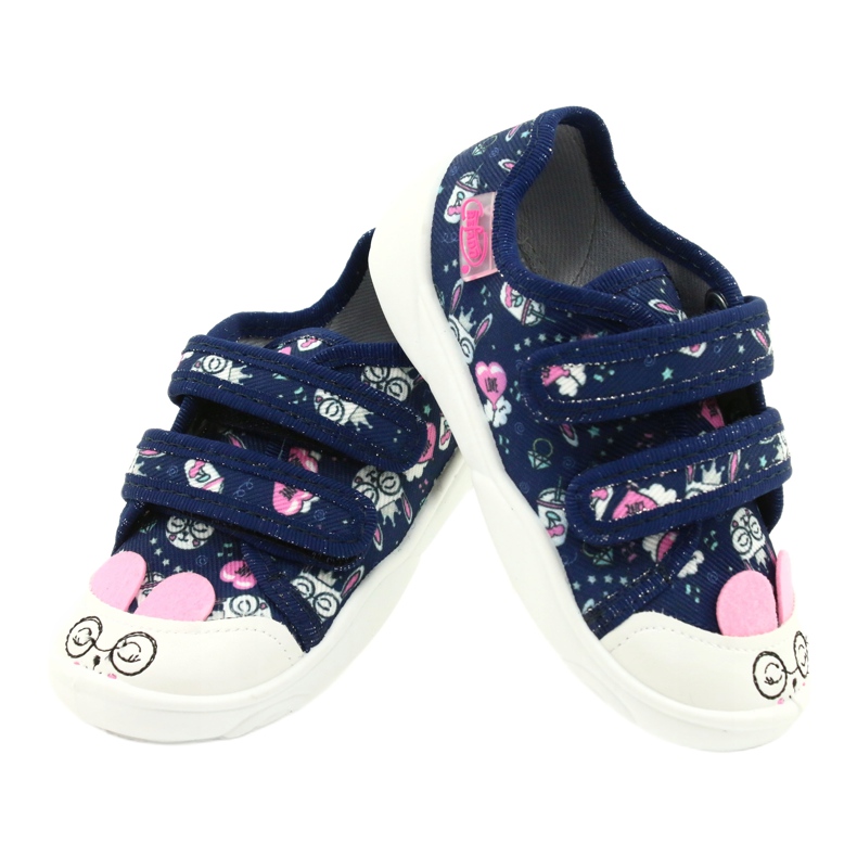 Scarpe per bambini Befado 907P127 bianco blu navy rosa argento 3