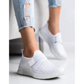 SHELOVET Scarpe sportive con cristalli bianco 1