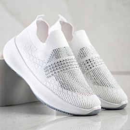 Renda Sneakers Bianche Con Cristalli bianco 1