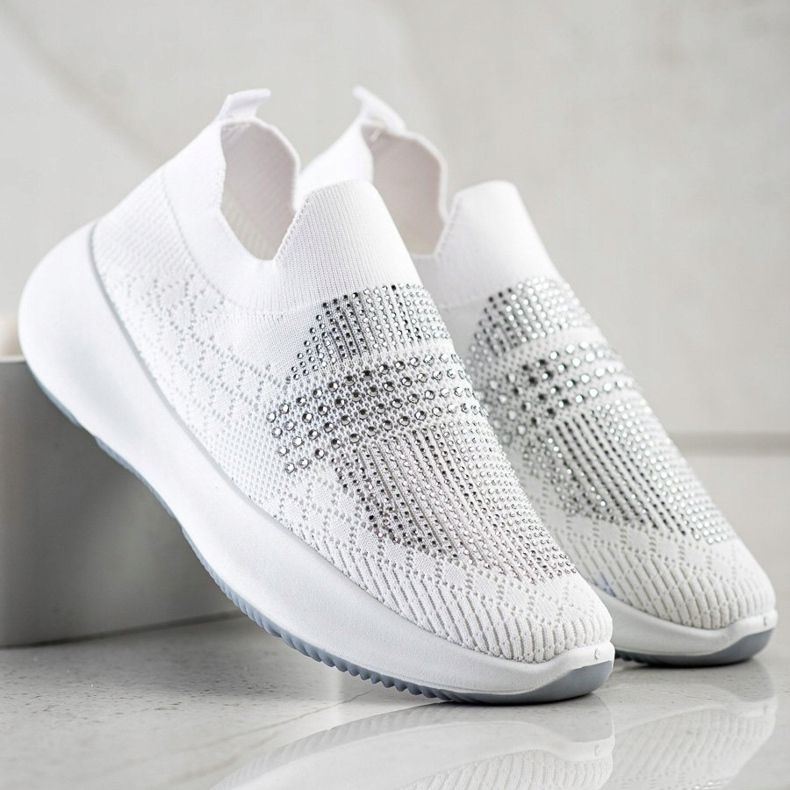 Renda Sneakers Bianche Con Cristalli bianca 1