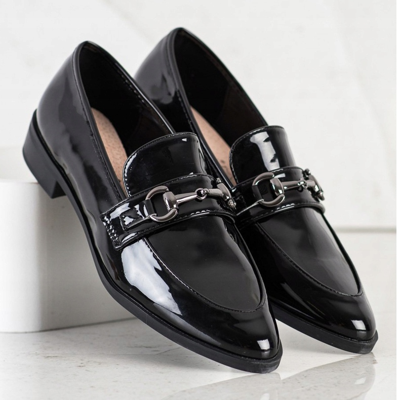 S. BARSKI Mocassini Eleganti In Spitz nero 1