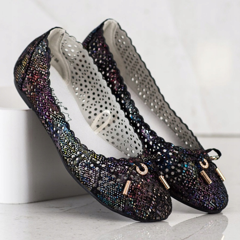 S. BARSKI Eleganti ballerine traforate multicolore 1