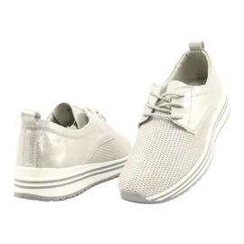 Scarpe sportive da donna in pelle Jezzi 21PB32-3617 argento 3