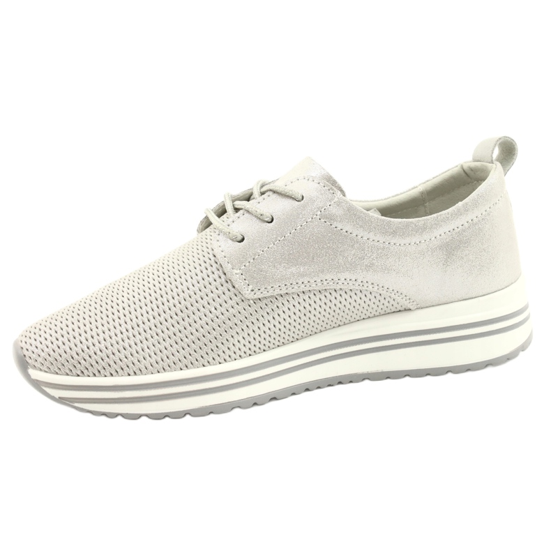 Scarpe sportive da donna in pelle Jezzi 21PB32-3617 argento d'argento 1