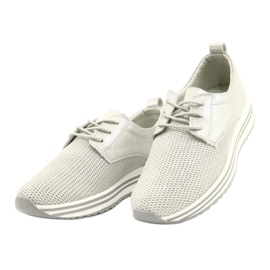 Scarpe sportive da donna in pelle Jezzi 21PB32-3617 argento 2