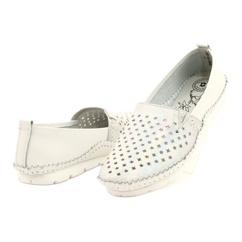 Mocassino Evento donna 21PB32-3613 bianco e argento 3